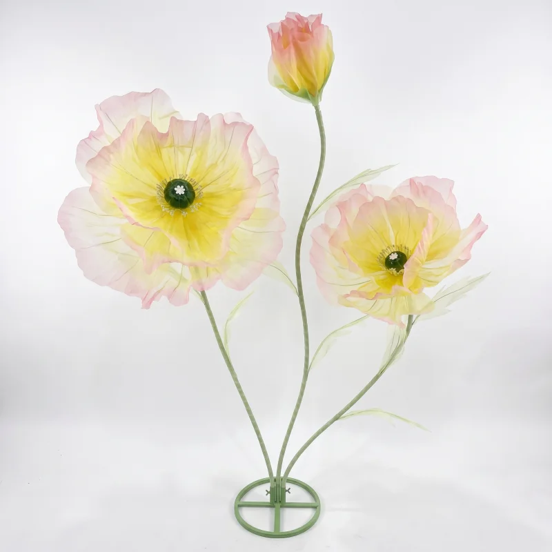 

3Pcs Wedding Road Lead Artificial Mesh Flower Large Silk Flower Stand Wedding Stage Window Home Garden Event Decoration