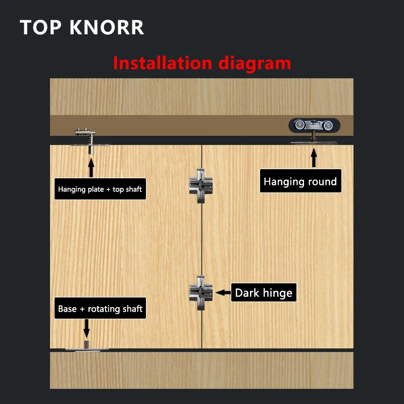 Folding Door Hanging Wheel Wooden Door Pulley Fittings Partition Door Sliding Door Sliding Rail Lifting Rail Hinge Full Set