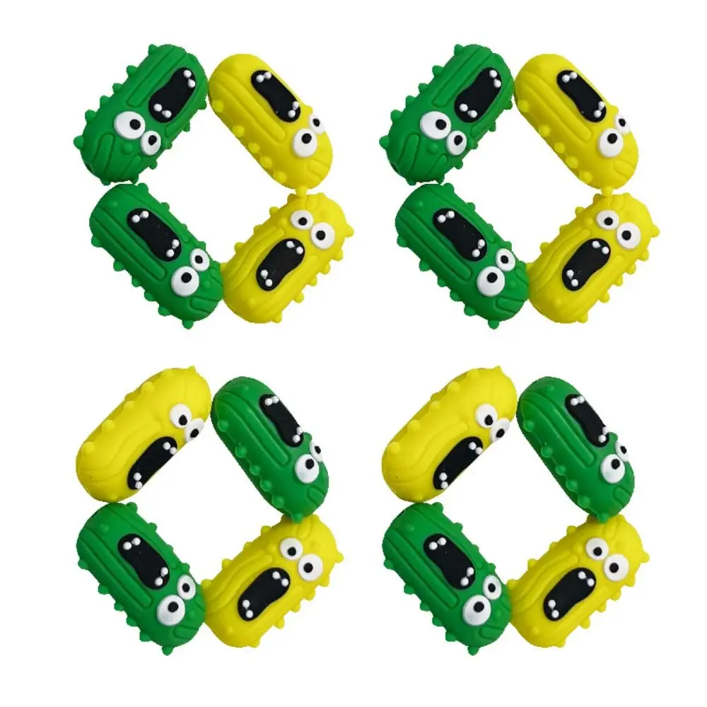 12Pcs Cute Silicone 3D Cucumber Focal Beads Cartoon DIY Loose Beadable Gift Decoration Pens Beads Keychain Making