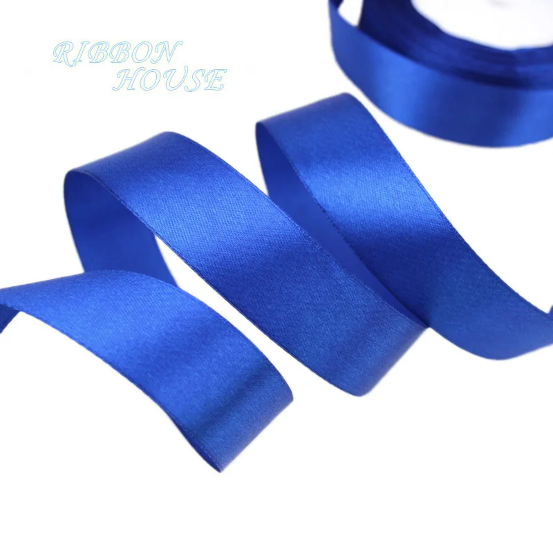 (25 yards/roll) Blue Single Face Satin Ribbon Wholesale Gift Wrapping Christmas ribbons