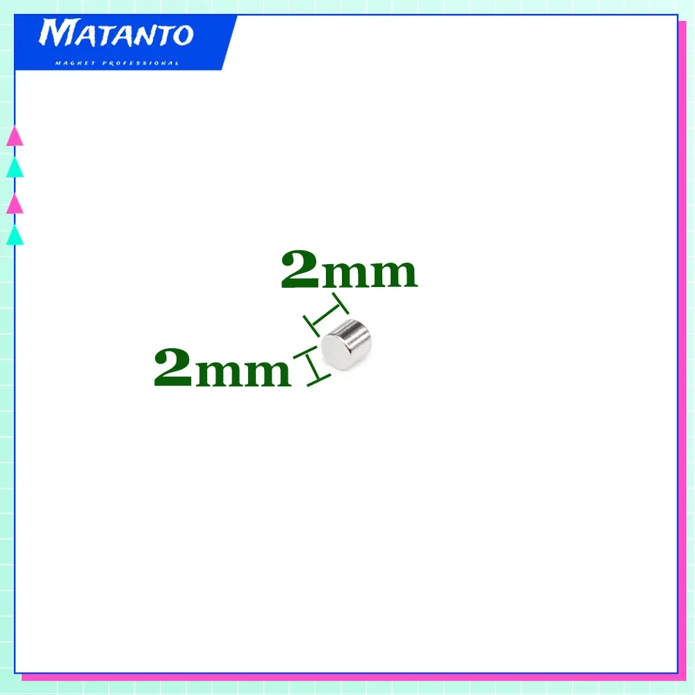 500/1000/2000PCS 2x2mm Mini Small Magnets Round Neodymium Magnet Disc Permanent Strong Magnet