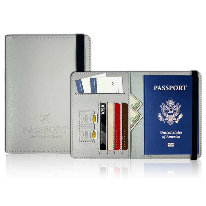 Leather Passport Wallet Multi-Function Accessories Protection Cover Travel Book Holders for Women/Men view 6