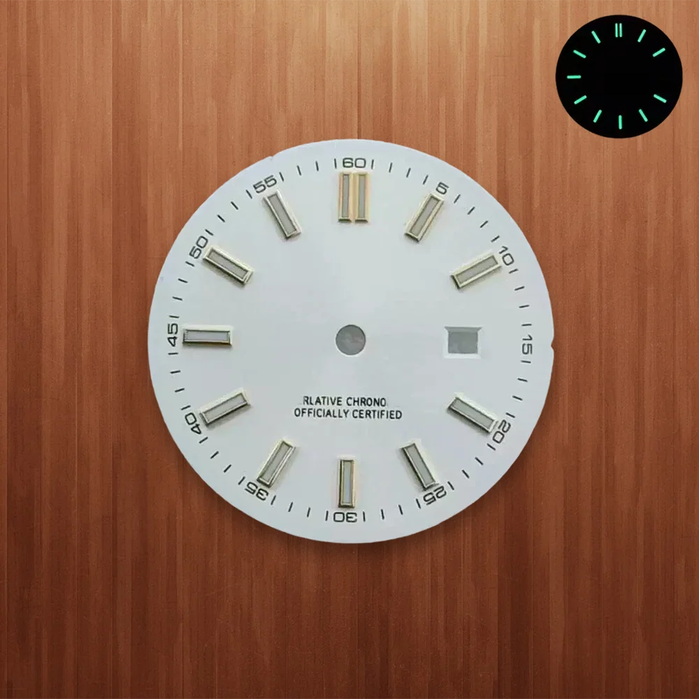 Watch modification Sunburst Dial 24.5mm S Dial Fit NH05 Japanese Movement Green Luminous women's watches Watch Accessories tool