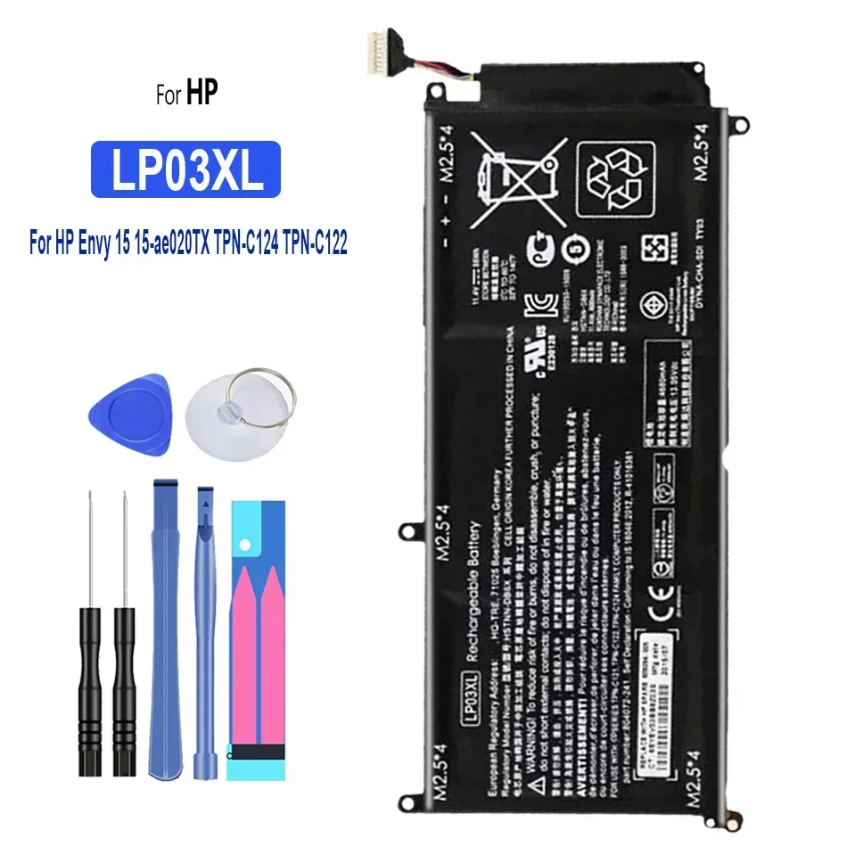 

LP03XL, 4680 мАч, аккумулятор для HP Envy 15, 15-ae020TX, TPN-C124, TPN-C122, 807417-005, HSTNN-DB7C, DB6C