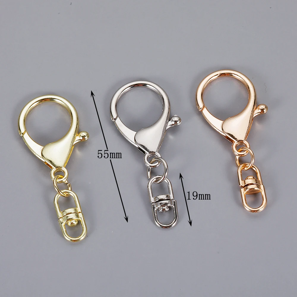 50pcs Trigger Lobster Clasp 8-Shaped Swivel Lanyard Snap Hook Key Chain Ring Hook Swivel Clasp Keychain Clips for DIY Hang Bag