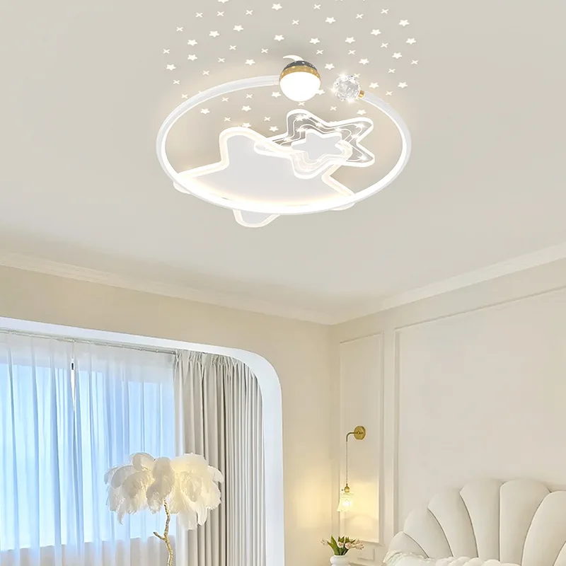 

Children's Room Bedroom Light Ceiling Light Simple Modern LED Eye Protection Creative Warm Starry Sky Boys and Girls' Room Light