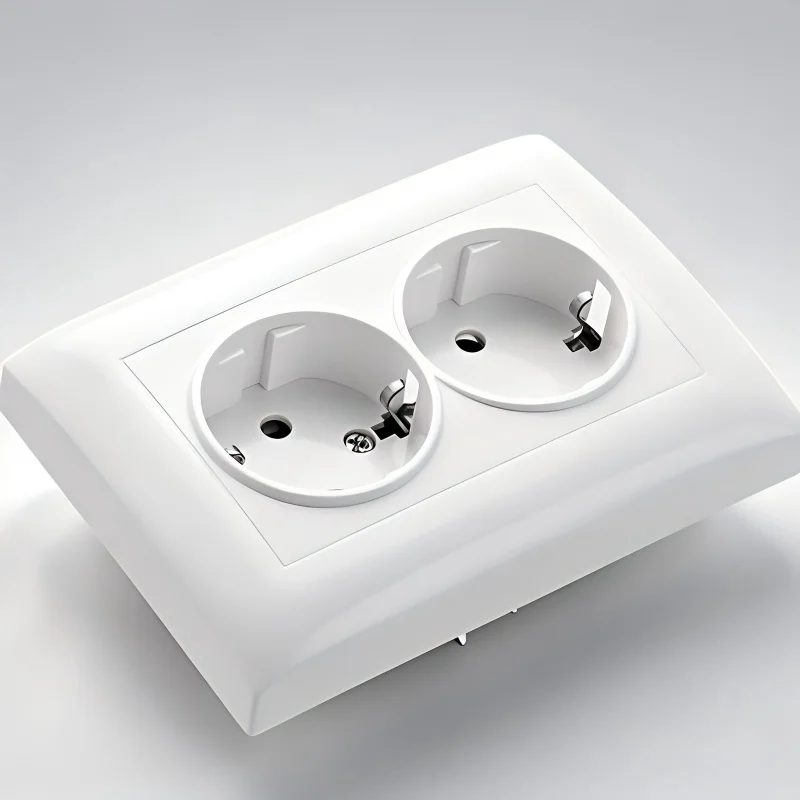 White Flush Mounted Wall Socket AC 250V Grounded Power Outlet Flame Retardant Plastic Classic Paint Electrical Panel For Home Of