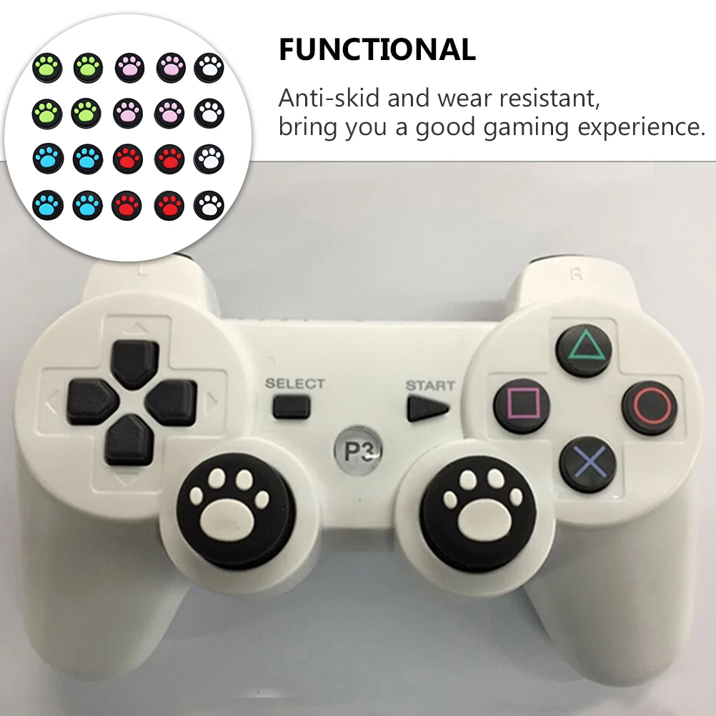 

20 Pcs Silicone Cap Joystick Grip Covers for Game Machine Button Accessories Silica Gel Thumb Gaming