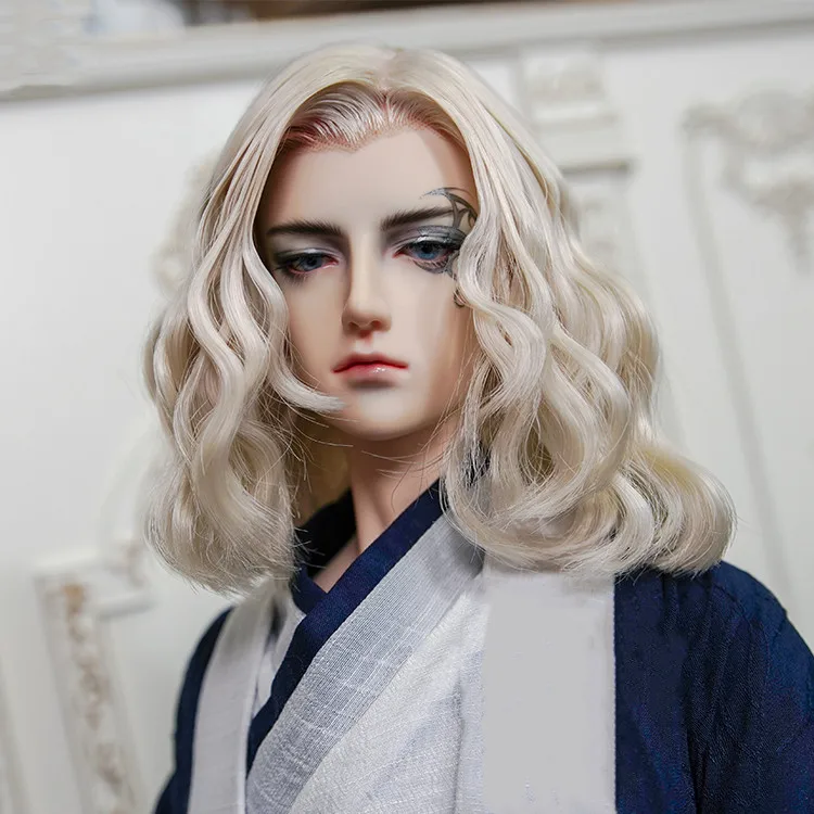 1/3 1/4  BJD Doll Wig, Qualitatively high quality men's short hair curly hair doll hand remodel wig