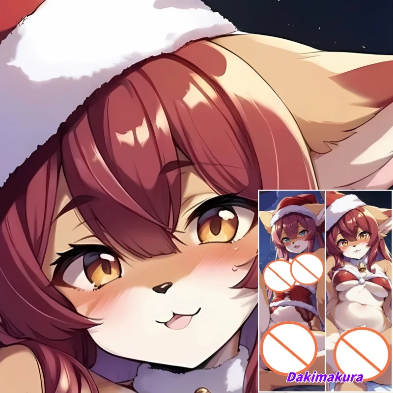 

Dakimakura Anime Pillow Case Santa lingerie furry Double-sided Print Of Life-size Body Pillowcase Gifts Can be Customized