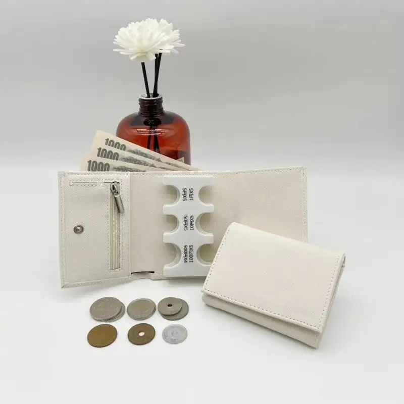Einfache dreifach gefaltete Geldbörse aus PU-Leder, multifunktionale kurze Geldbörse, Münzfach, Mini-Tasche, Kartenhalter für den täglichen Gebrauch, Geschäftsreisen und Reisen. – Detail 2