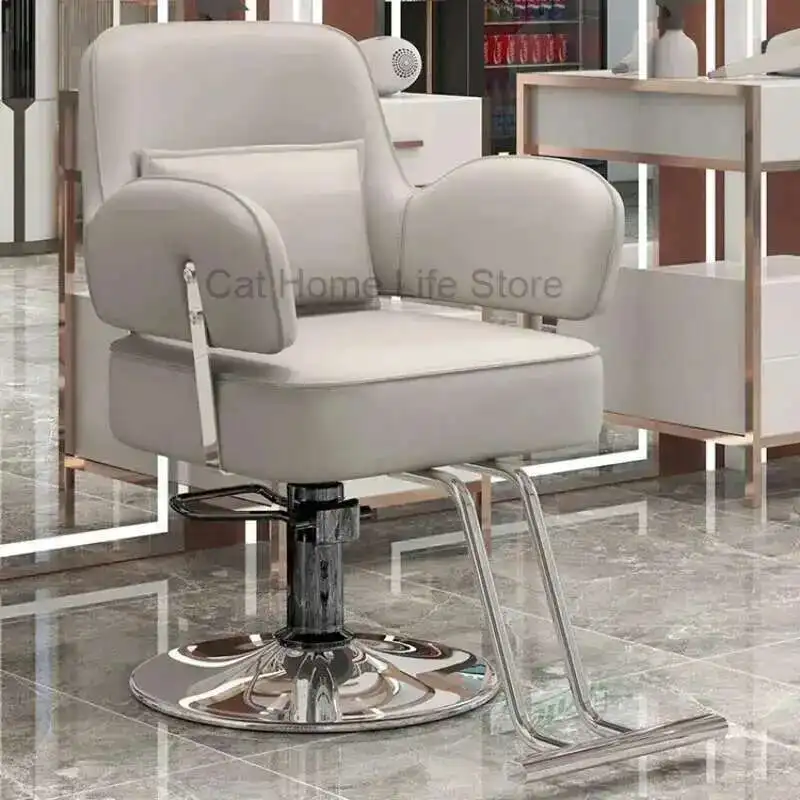 

Pink Barber Chair Home Office Massage Sofa Professional Manicure Aesthetic Electric Red Vintage Chairs Barbershop Swivel Shampoo