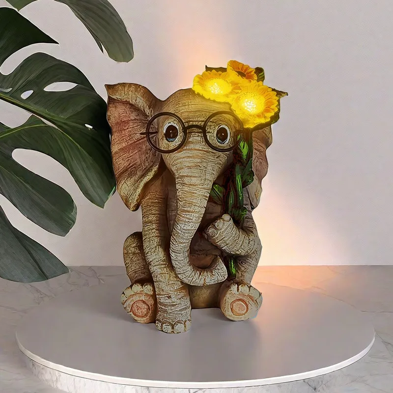 

Elephant figurine outdoor garden courtyard creative cute resin animal decoration balcony terrace villa rooftop decoration