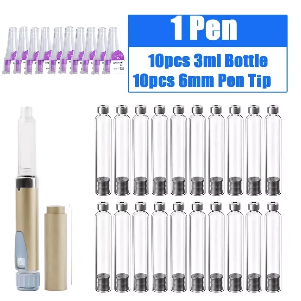 Magic Pen Insuline Cartridges 3 ml Lege Cassette Fles Medische Esthetiek Tattoo Pen Drie-lijn Lifting Verbruiksartikelen Kit