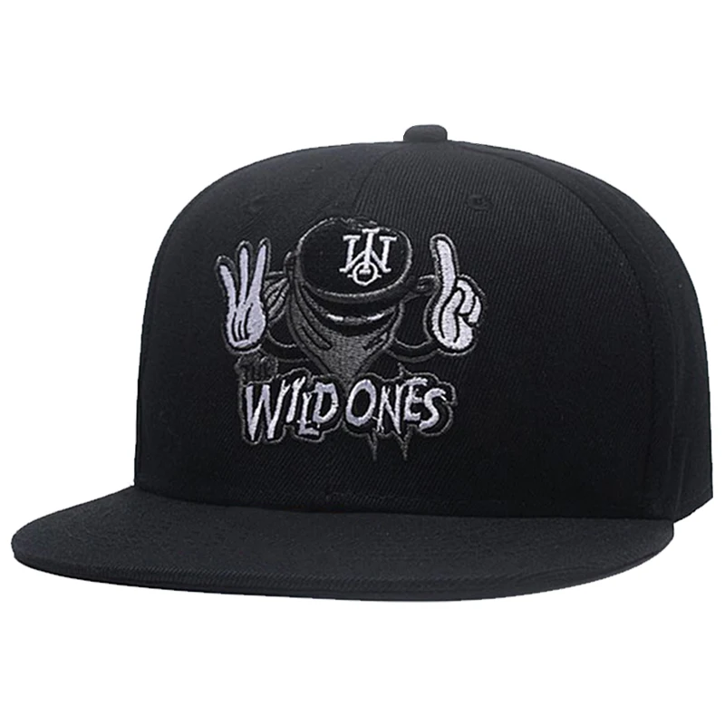 2025 Personalized New Baseball Hat Masked Thief Finger WLLD Embroidered Street HipHop Hat Outdoor Leisure Sunshade Flat Edge Hat