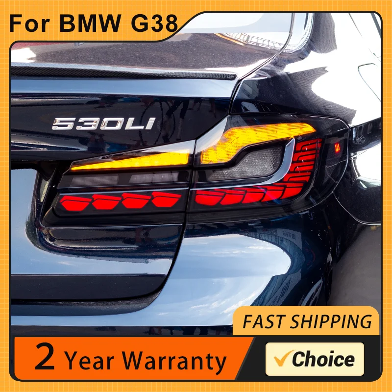 

For BMW 5Series taillight assembly 2018-2020 G30 G38 Tail Light modified LED dragon scale running Dynamic Turn Signal Rear Lamps