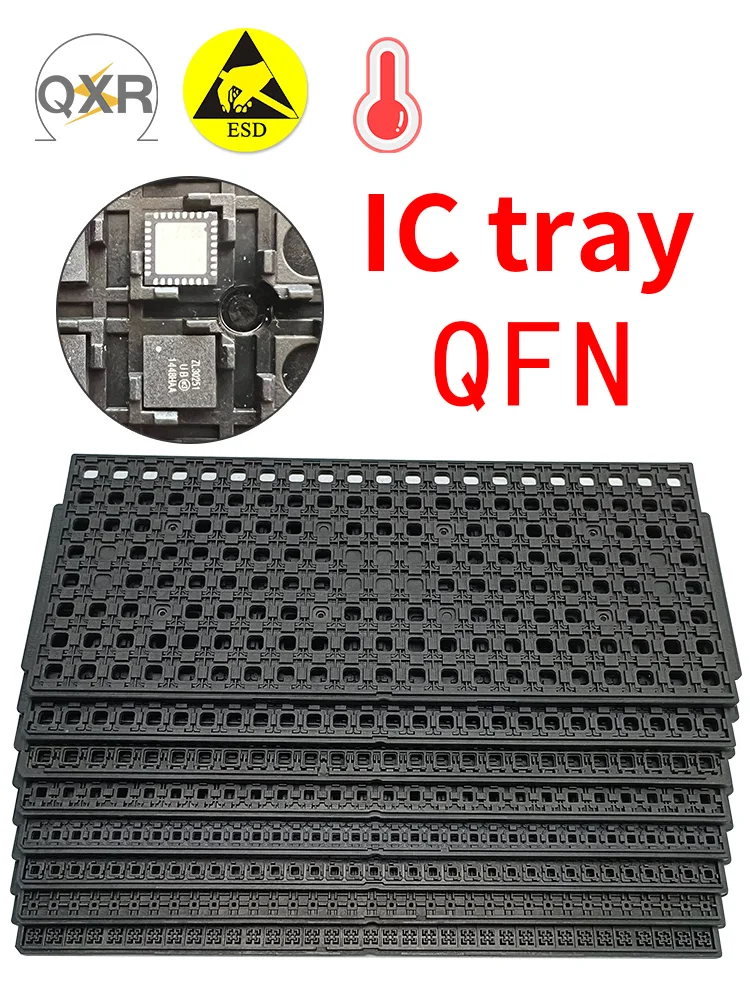 

QFN JEDEC IC TRAY Anti-static and high-temperature resistant black plastic pallet ESD TRAY Multiple models are available