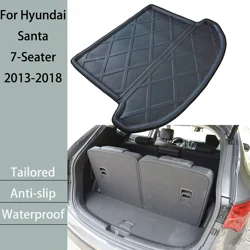 For Hyundai Santa Fe 7 Seater 2013 2014 2015 2016 2017 2018 Car Rear Trunk Mat Tailored Cargo Liner Boot Floor Tray Carpet 3D