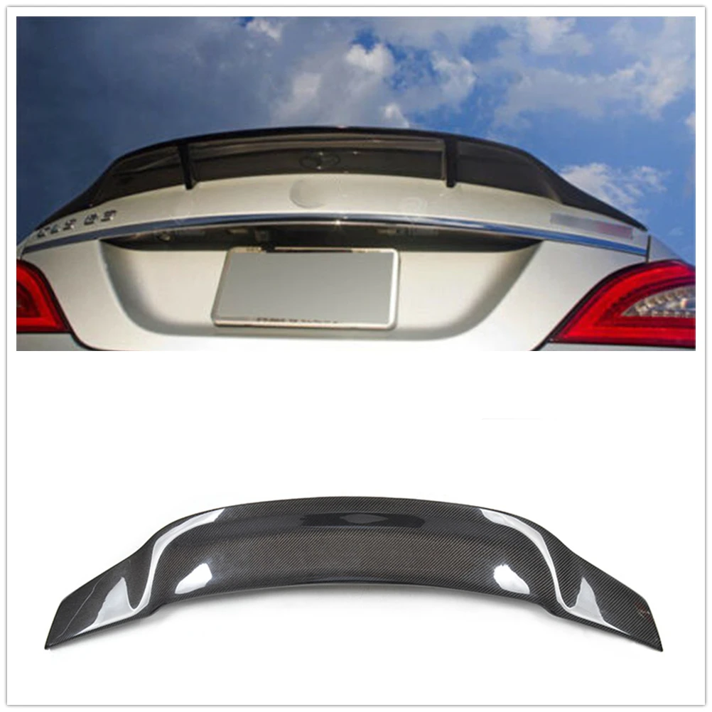 For Mercedes Benz CLS Class W218 CLS350 CLS400 CLS450 CLS500 CLS550 2012-2017 R Style Carbon Fiber Trunk Rear Spoiler Wing Lip