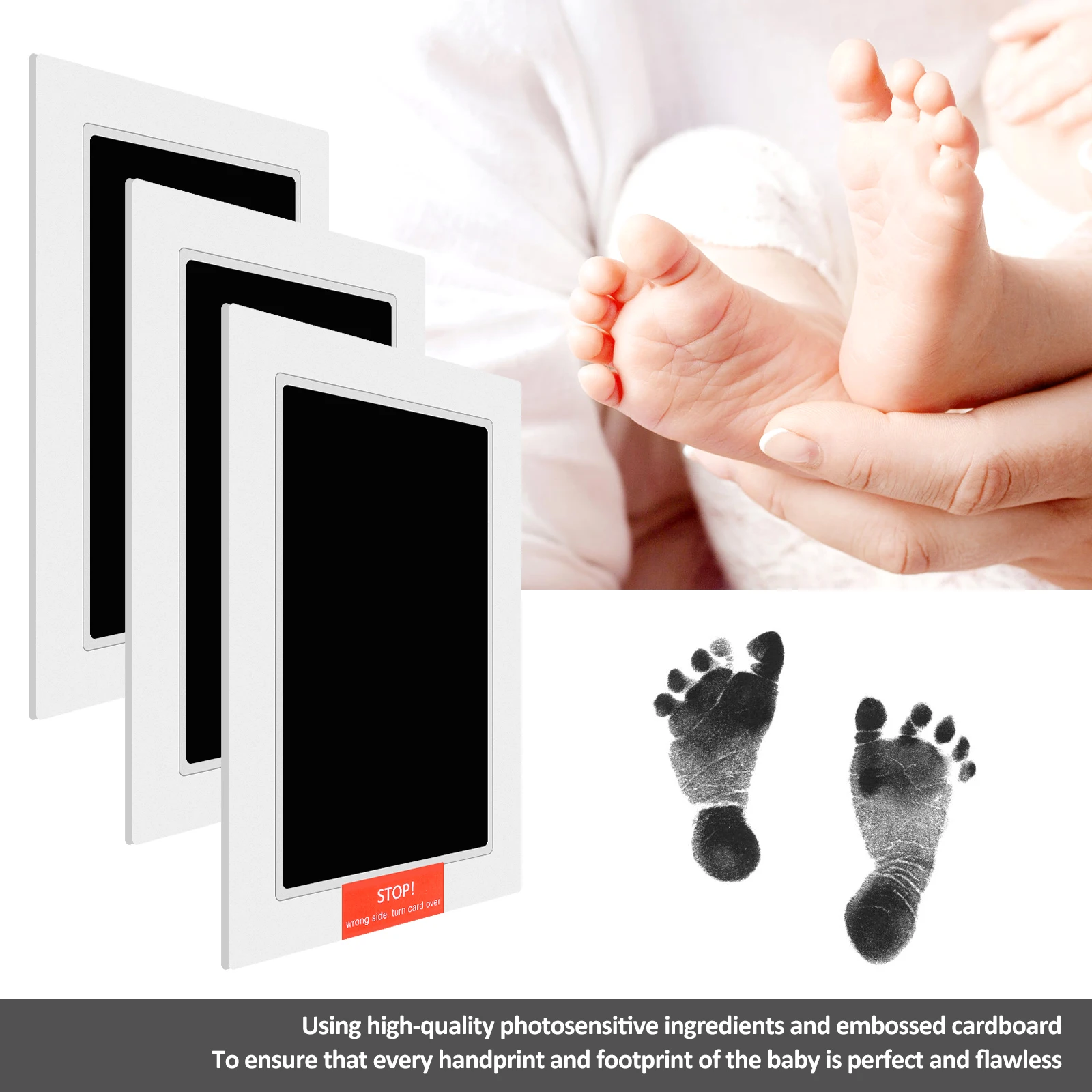 32Pcs Baby Handprint Footprint - Footprint Ink Kit ulasan dan harga