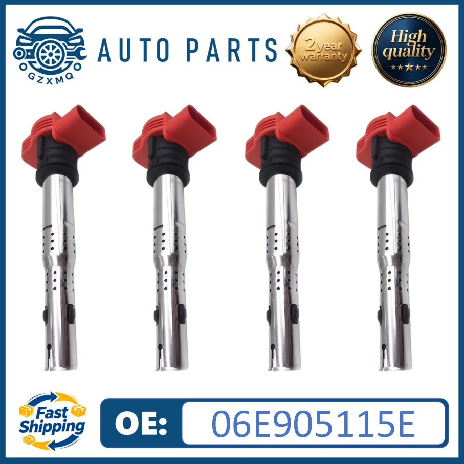 06E905115E High quality 4pcs Ignition Coil CAR for VW Touareg A4 S4 A5 A6 S6 Alroad A7 A8 Q5 Q7 R8