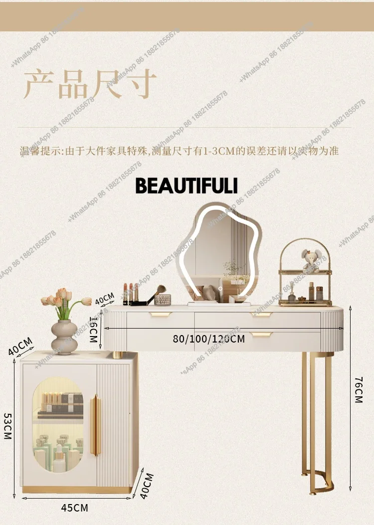 Classic White Vanity Table Modern Storage European Drawer Vanity Desk Luxury Vintage Table Maquillage Avec Miroir Furniture