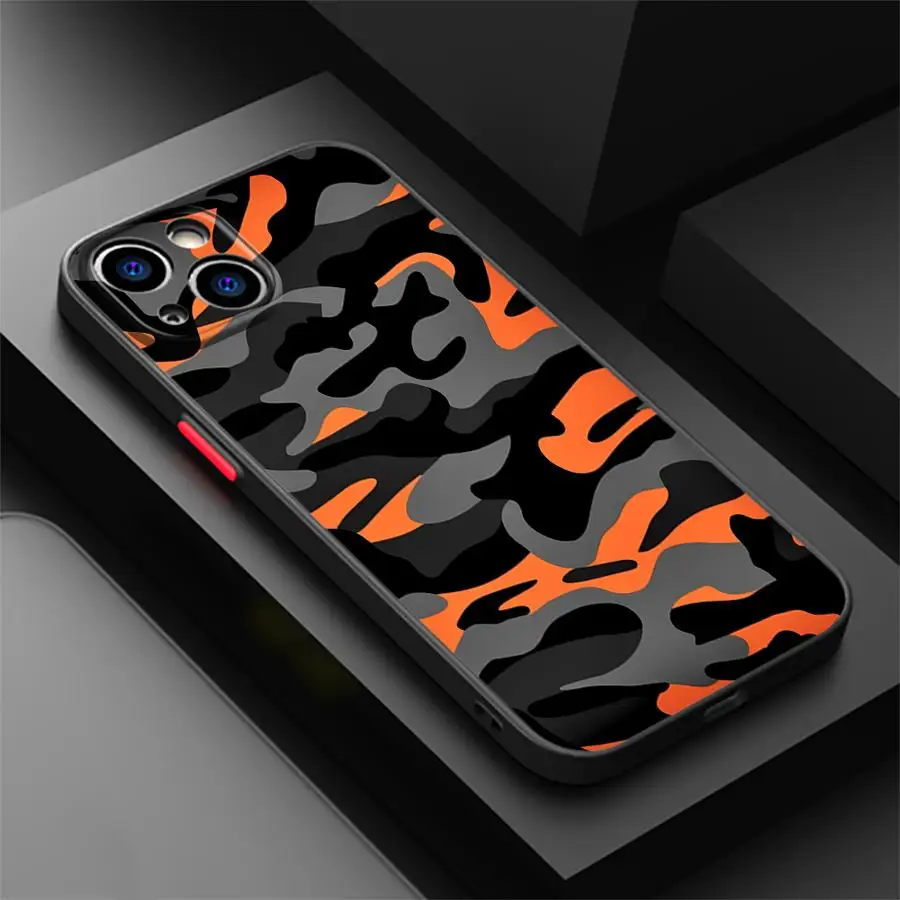 حافظة بنمط مموه لهاتف آيفون 15 Plus 12 13 Mini 11 XS 16e 14 17 16 Pro Max 17 غطاء هاتف خلفي هوائي #4