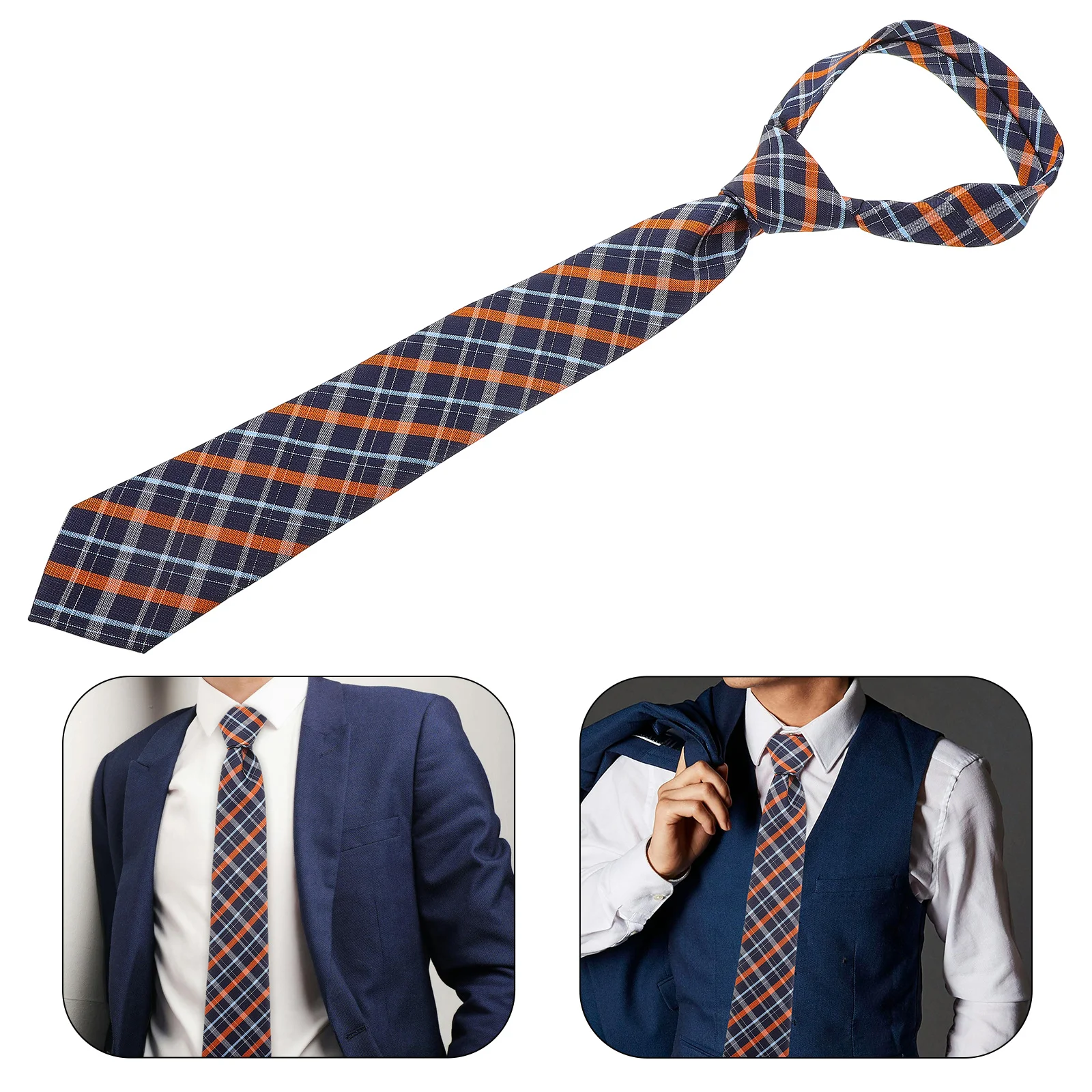 

Men Neckties England Style Classic Plaid Polyester Business Suit Tie for Meetings Weddings Formal Tie Necktie Neck