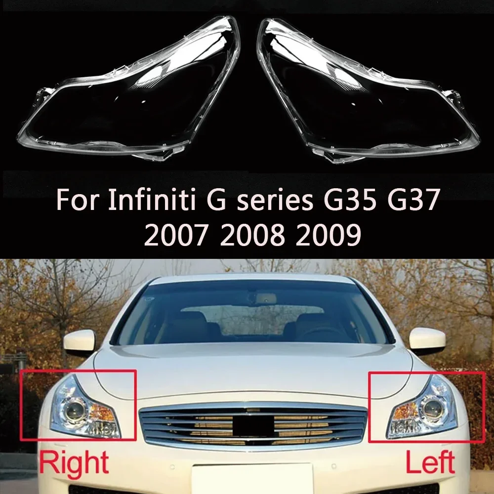 

Чехол для передней фары Infiniti G series G35 G37 2007 2008 2009, Прозрачный Абажур для передней фары, Оригинальный стеклянный чехол для лампы