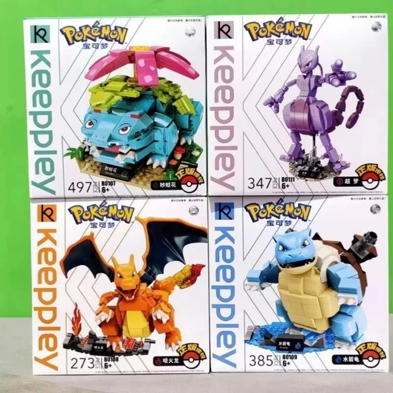 Genuino Keeppley Pokemon Building Blocks Charizard Modello Mewtwo Personaggio Giocattoli per bambini Animazione classica Ornamenti artigianali Regalo