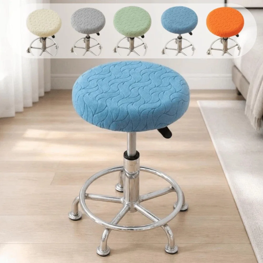 Stretch Fit Stretchable Bar Round Stool Cover 30-38cm Soft Seat Protector Washable Breathable Chair Slipcover Coffee Shop