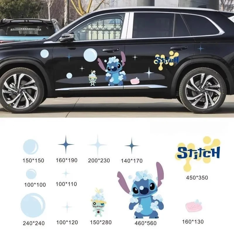 لطيف ديزني غرزة أنيمي جسم السيارة تعديل قذيفة خدش درع الكرتون ملصق Kawaii غرزة ملصق مضاد للمياه سيارة الديكور