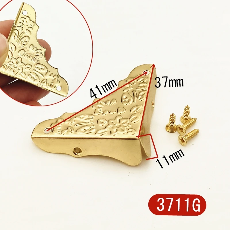 12 pcs Bronzo Antico Contenitore di Monili Artigianali di Angolo di Mobili In Metallo Piede di Legno di Caso di Protezione D\'angolo Angolo Decorativo