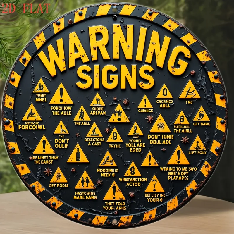 CIFbuy Vintage Caution Aluminium-Wandkunst, wasserfest, langlebig, rostfrei, Metallschild für Heimdekoration