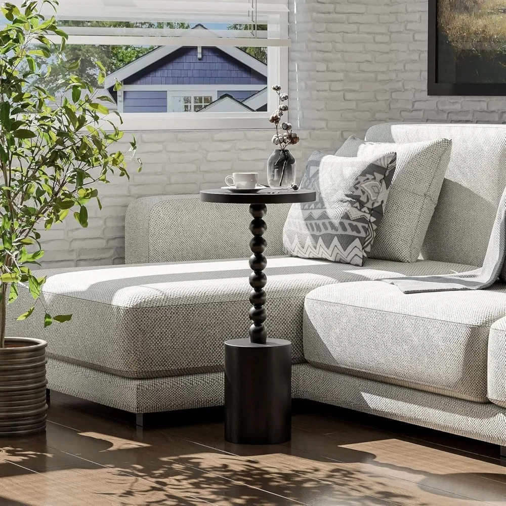 

Приставной столик в стиле фермерского дома, деревянный столик для напитков в деревенском стиле с основанием, круглый столик для мартини для небольшой гостиной