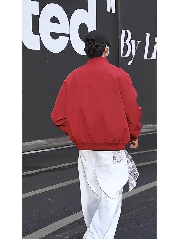 

Красный воротник-стойка Harrington Jaet, мужской осенне-зимний новый функциональный пухозащитный бейсбольный костюм, модный американский бренд Jaet