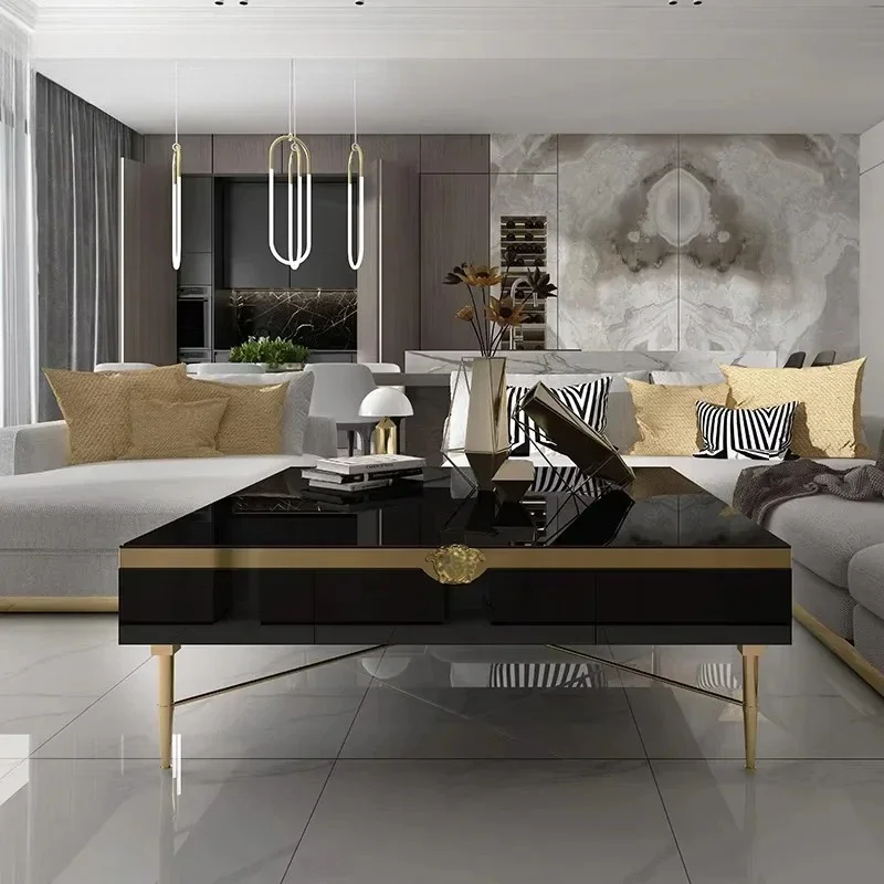 

Современный Марокко, новый классический постмодернистский квадратный журнальный столик из нержавеющей стали, чайный столик для гостиной