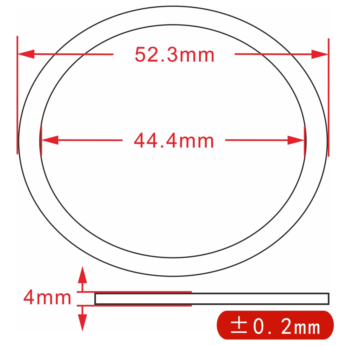 44.4X52.3X4mm 4PCS Exhaust Pipe Gasket For Honda Pacific Coast PC800 1990 Rebel 1100 ABS DCT 2021-2023 VT1100 Shadow 1990-2007