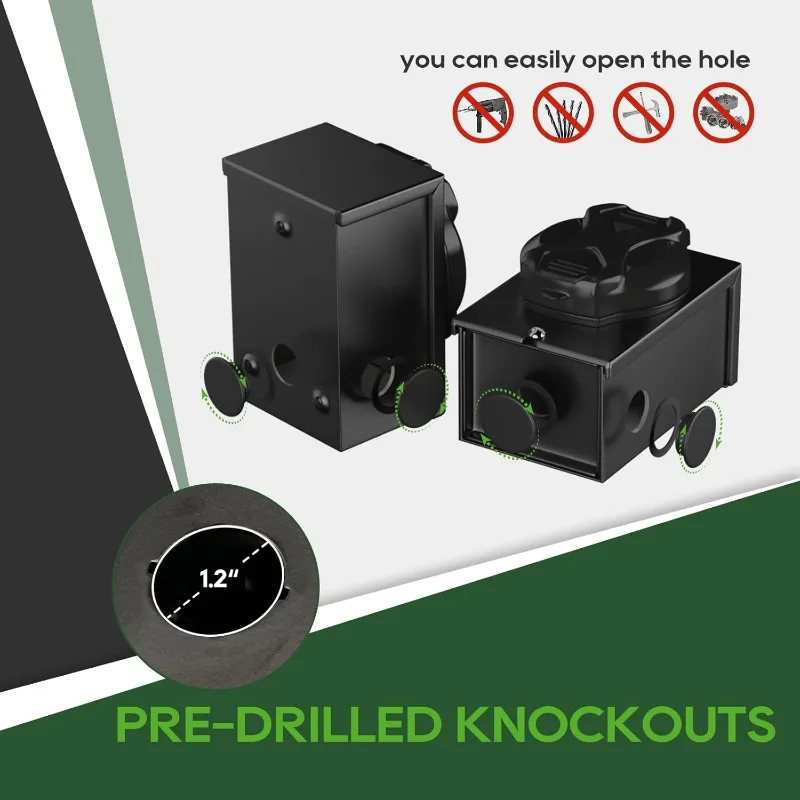 مجموعة كومبو الطاقة في حالات الطوارئ، سلك مولد 25 قدم 30 أمبير وصندوق مدخل الطاقة، سلك مولد NEMA L14-30P إلى L14-30R