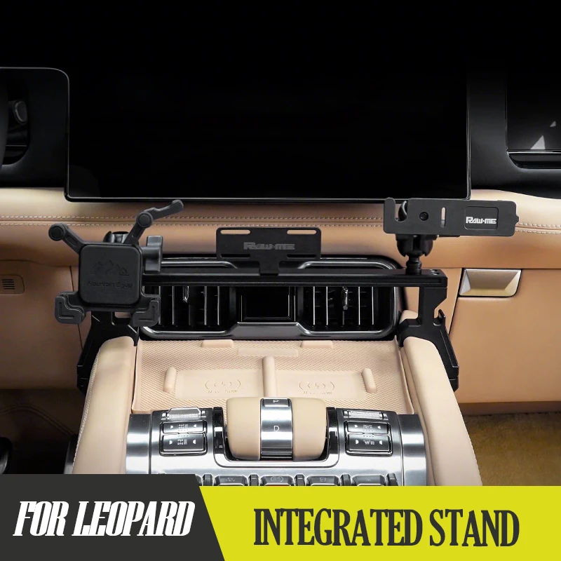 Para fórmula leopardo 8 suporte do telefone do carro multi função integrado rádio microfone titular console central overland montagem absorção de choq
