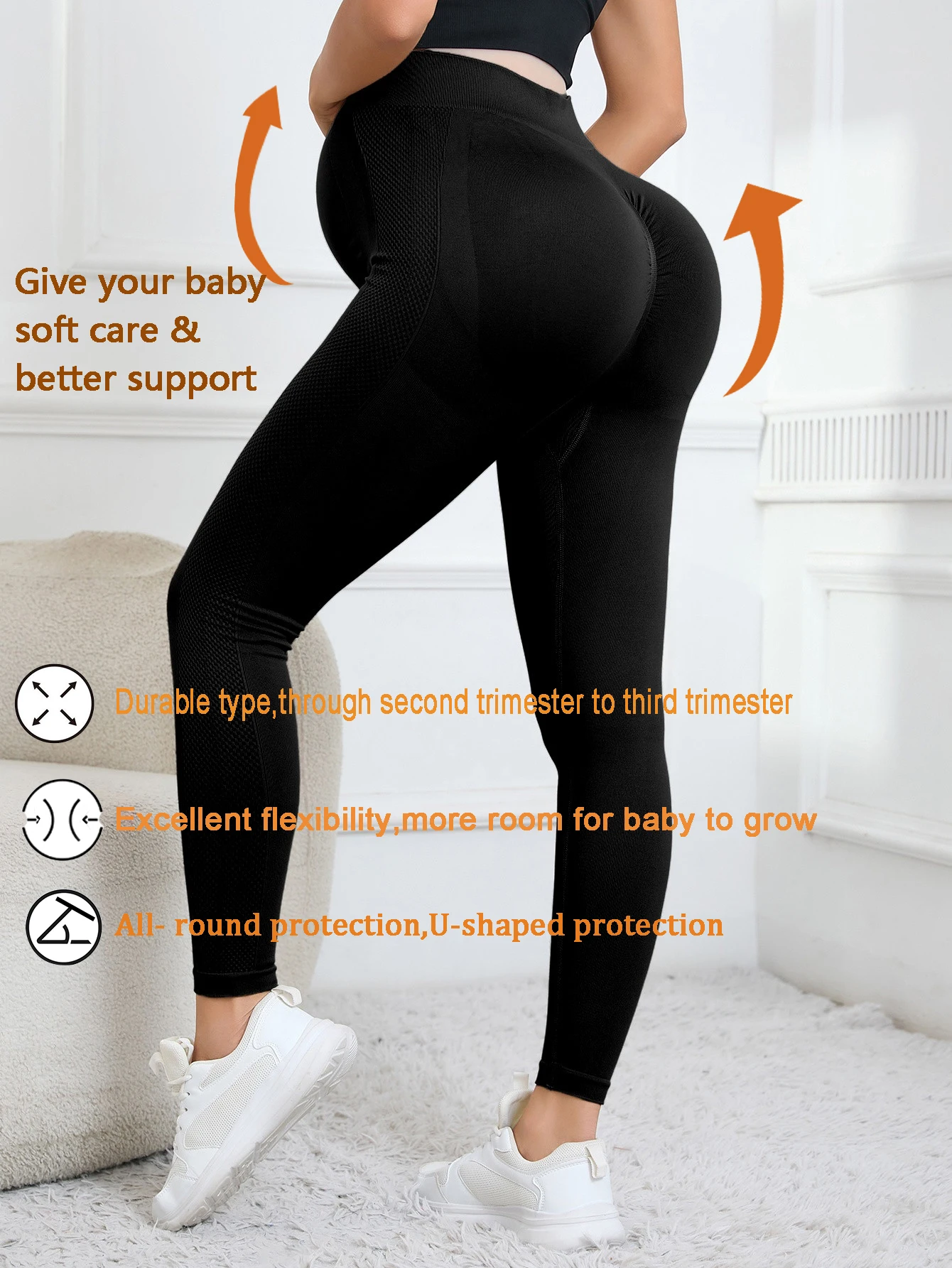 Seamless Side Mesh Panel Maternity Leggings Over The Belly High Waist Belly Support Breathable Stretch Pregnancy Yoga Fitness Wo
