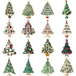 Christmas Rhinestone Star Christmas Tree Brooch for Women Pearl Botanical Pin Banquet Party Backpack Gifts Jewelry Accessories