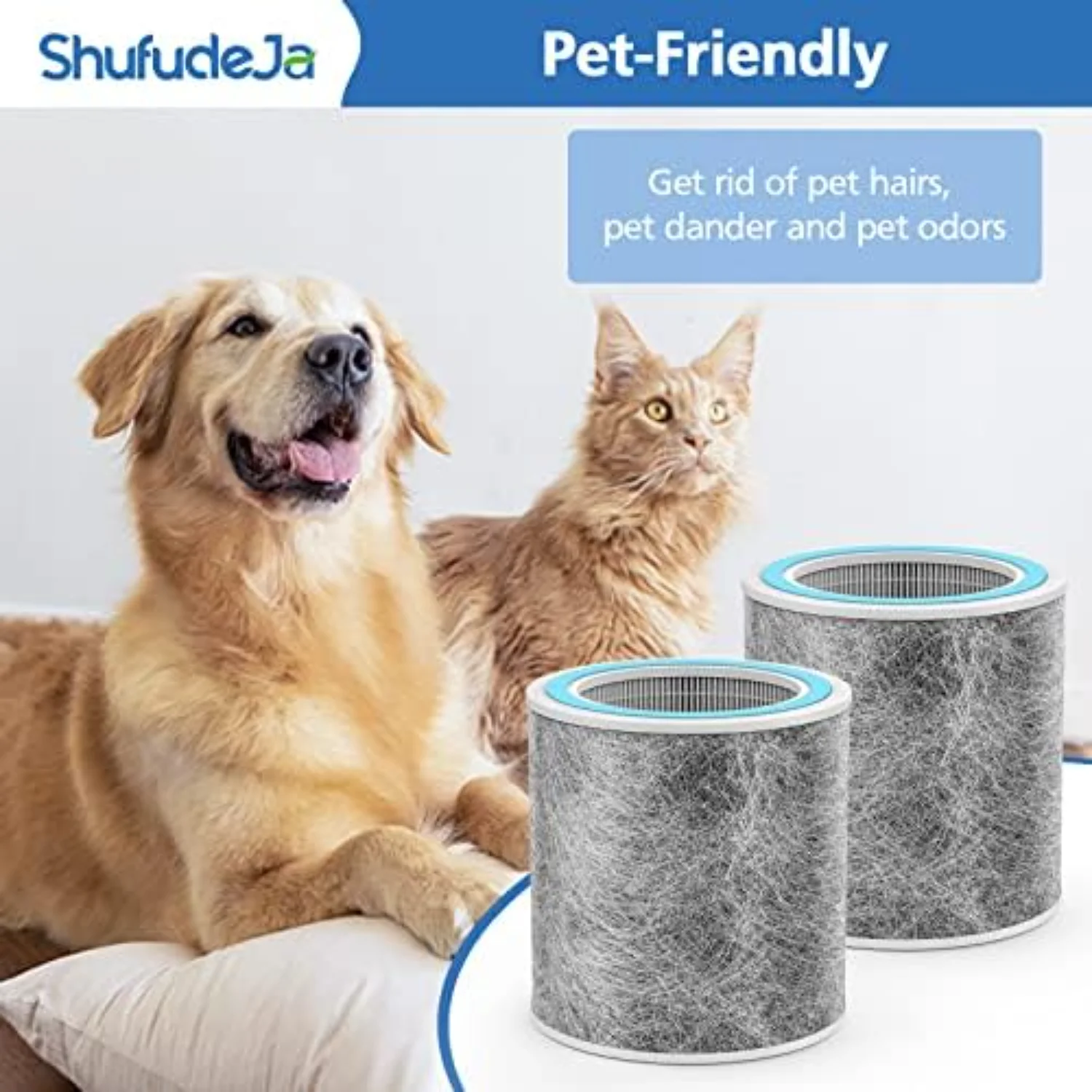 ไส้กรองทดแทน 2 แพ็คเข้ากันได้กับ Shark HP102 และ Shark HC452 True HEPA สําหรับอนุภาค 99.97% - เปรียบเทียบชิ้นส่วน # HE1FKPET