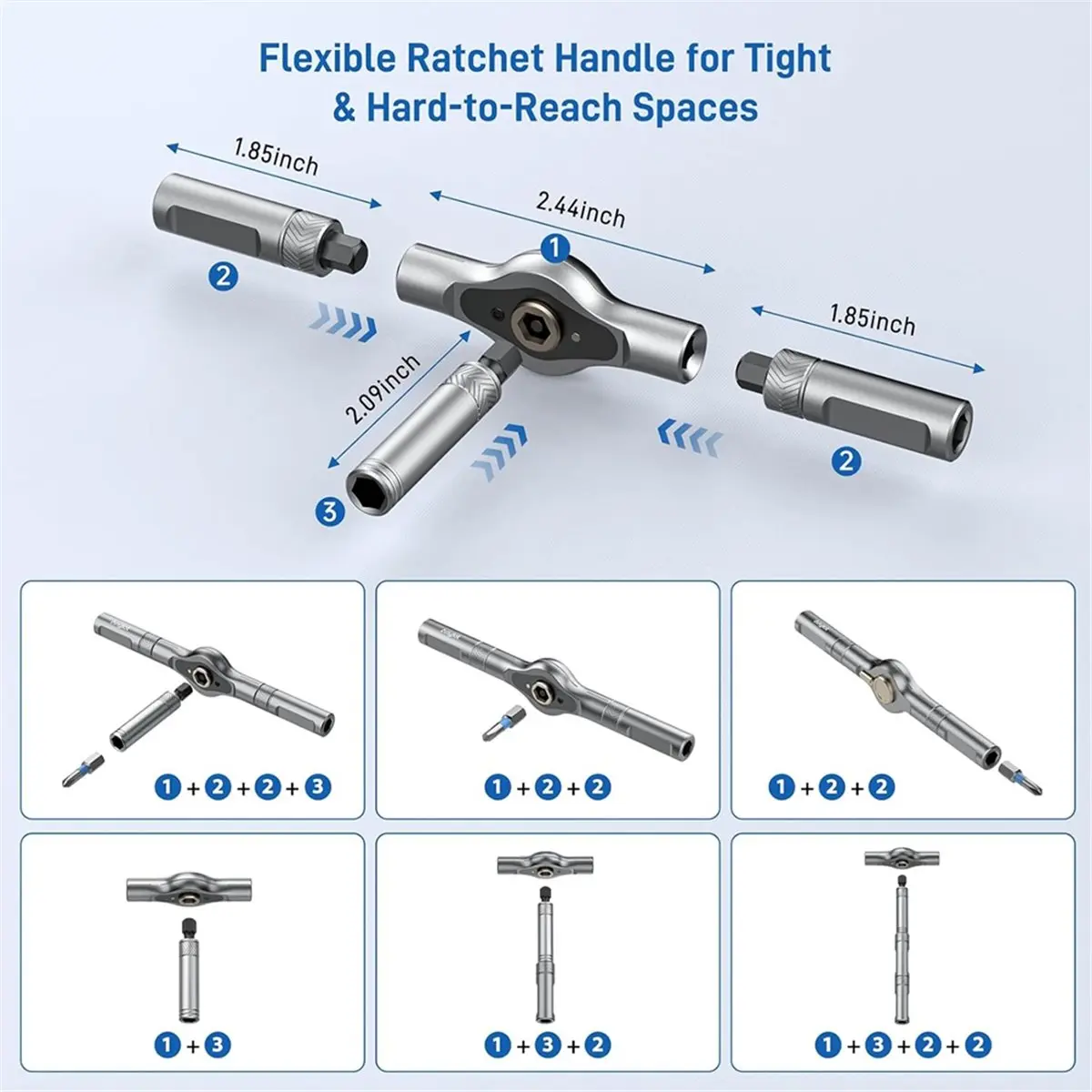 2026 New Tool 25 in 1 Magnetic Ratchet Screwdriver Set with 7 -V Metric Sockets T Handle Allen Wrench Set, S2 Alloy Steel Bits