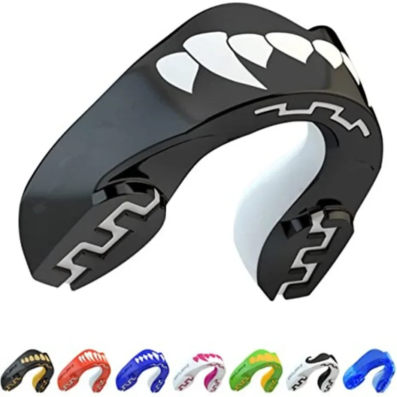 Mouth Guard Sports- Teeth 3D Technology Double Layer Boxing Mouth Guard Perfect Fit Adults with Case - Boil & Bite Mouth