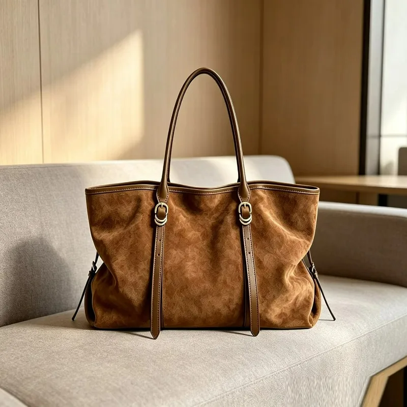 Fashion Suede Velvet Women Shoulder Bag Large Capacity Elegant Luxury Ladies Handbag Commute Lady Big Totes Office Bag Shopping