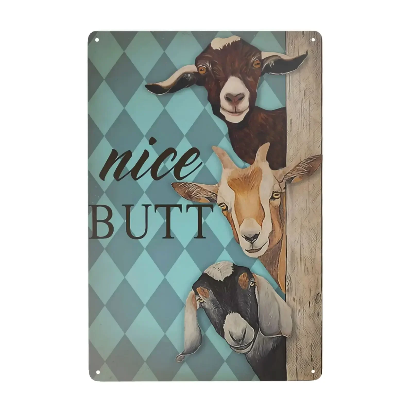 1pc Vintage Funny Ziegen-Metallschild „Live Like ene“ Wanddekoration Wohnzimmer, Garage, Café, Bar, 20,3 x 30,5 cm