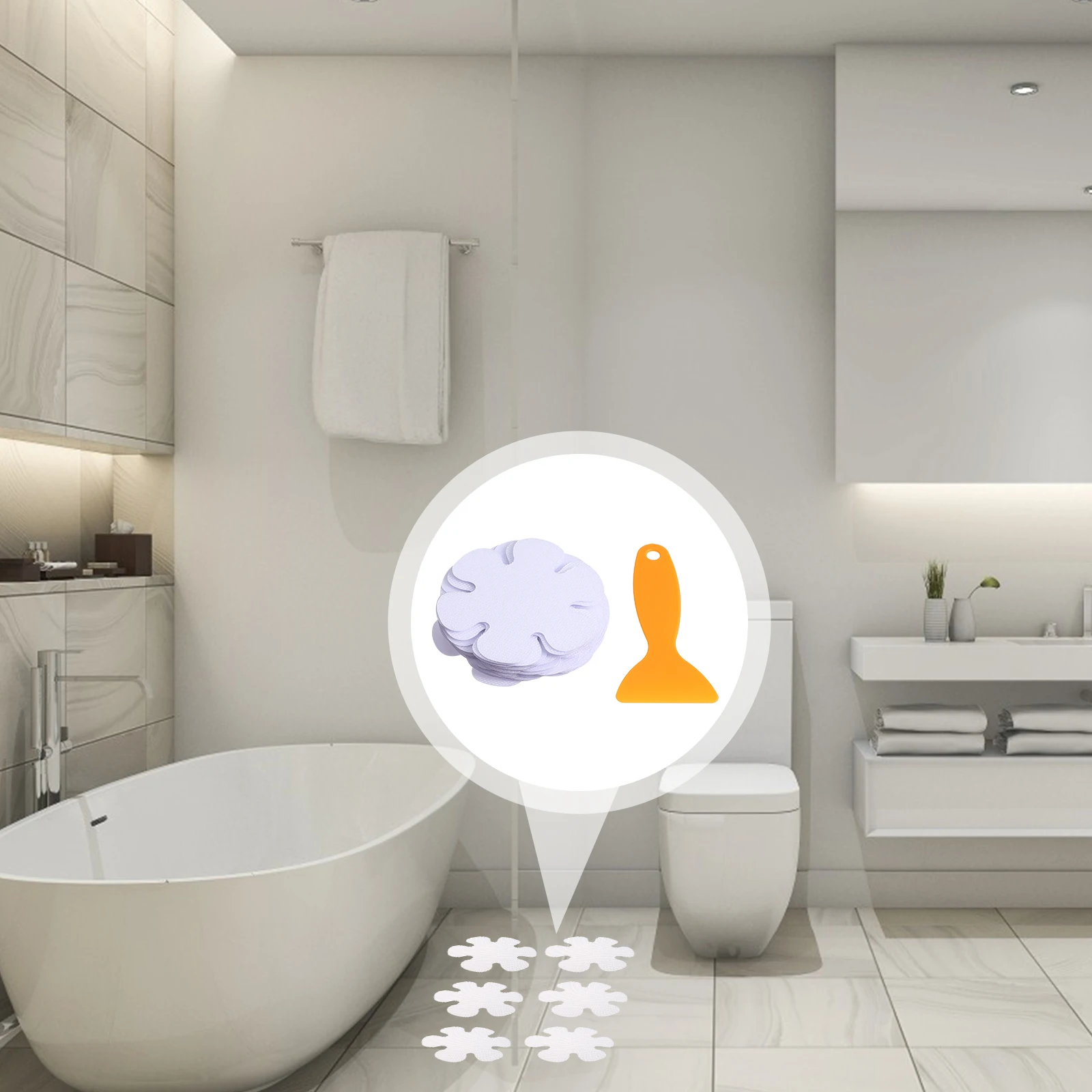 

20pcs Anti Skid Stickers Flower Shaped 10cm Transparent Bathroom Floor Decals Waterproof Bathtub Stickers Non for Shower