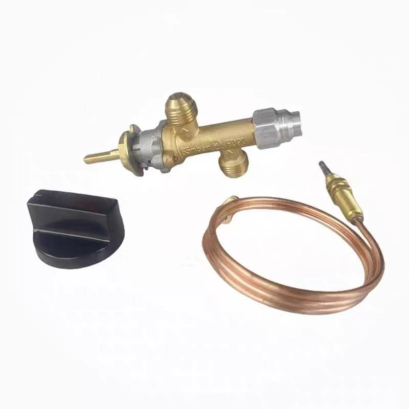 Gas Grill Heater Fire Pit Fireplace Control Valve With Thermocouple And Knob Switch 600mm Thermocouple With M8*1 Threaded Head