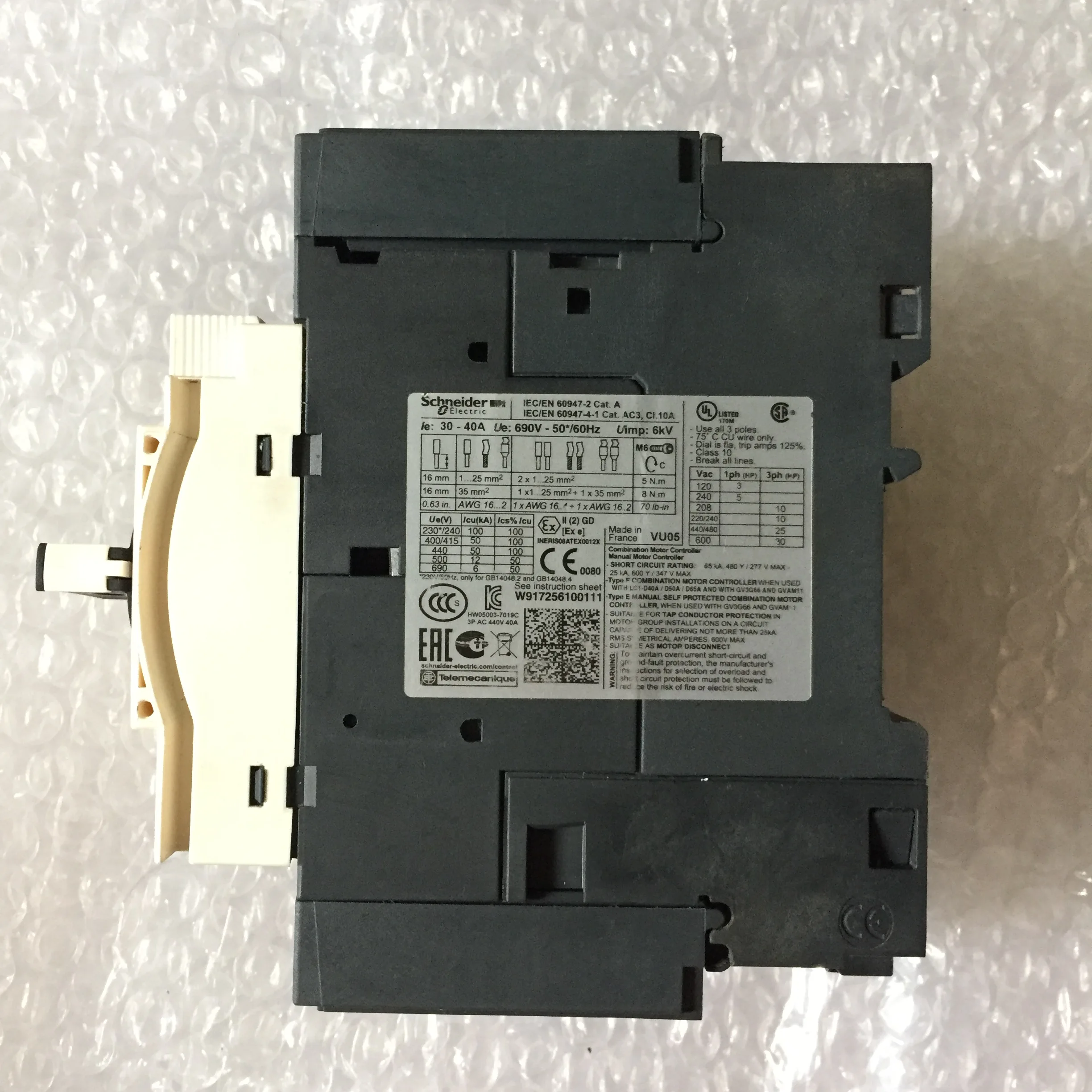 Motor Circuit Breaker GV3-P40 GV3P40 30-40A